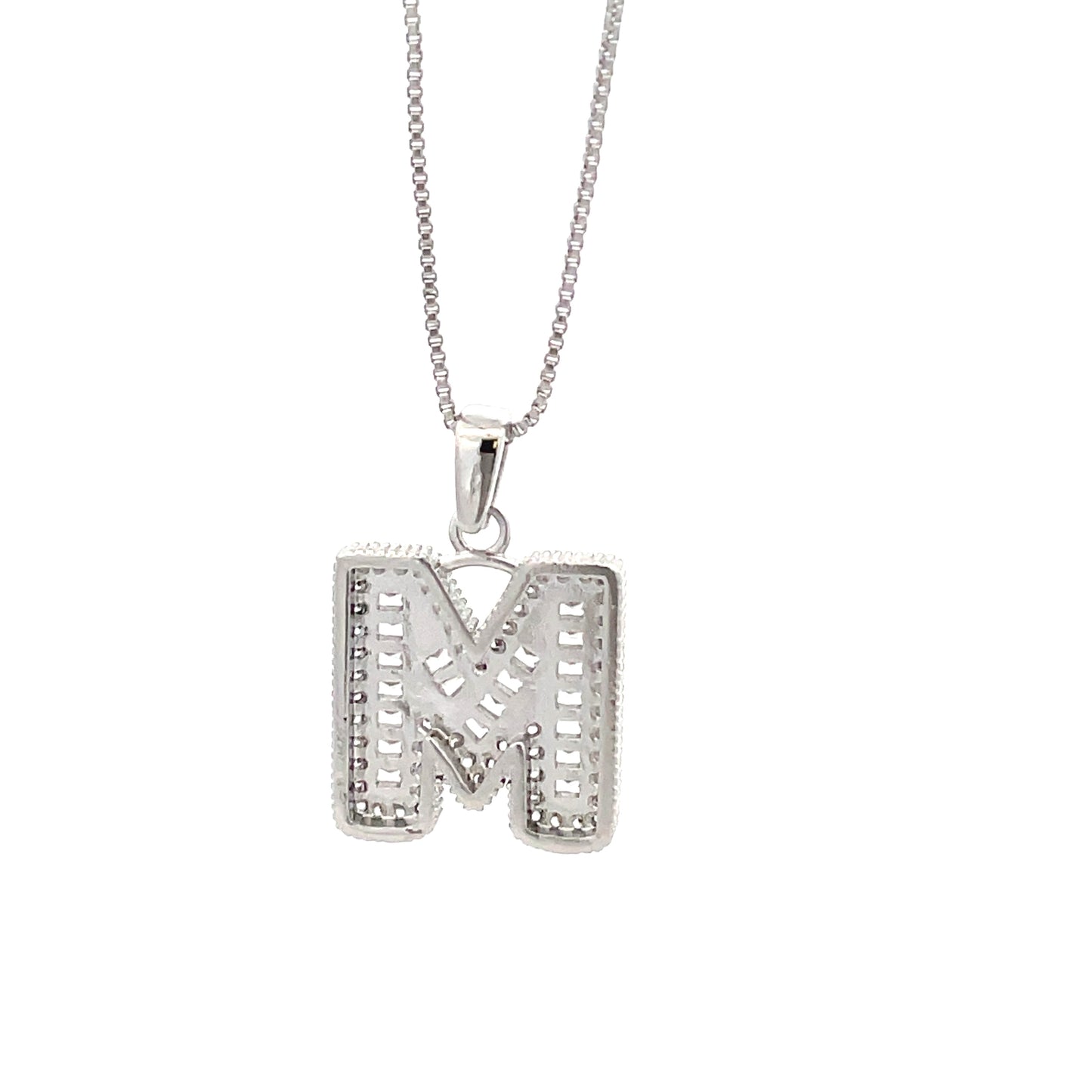 The One Fancy Diamond Necklace - Letter M