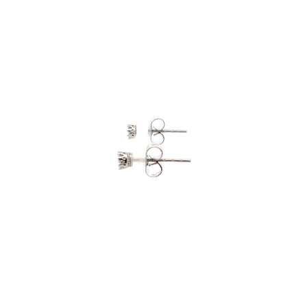 Crown CZ Round Earrings - 03