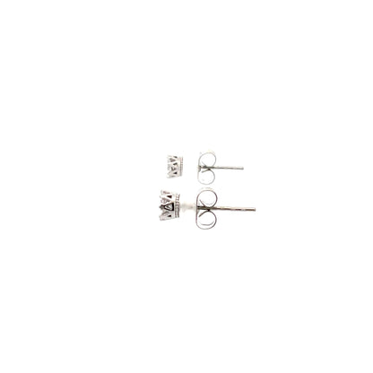 Crown CZ Round Earrings - 04