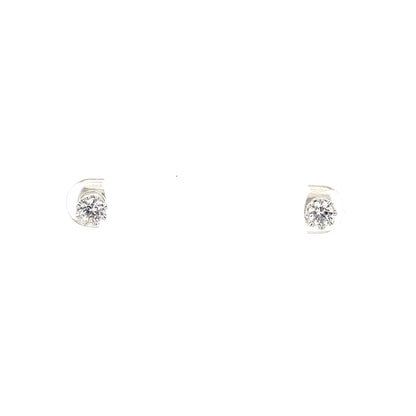Crown CZ Round Earrings - 04