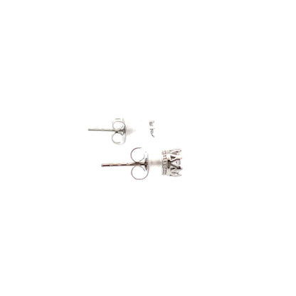 Crown CZ Round Earrings - 05