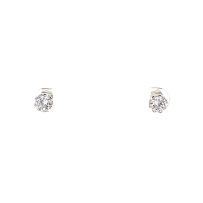 Crown CZ Round Earrings - 05