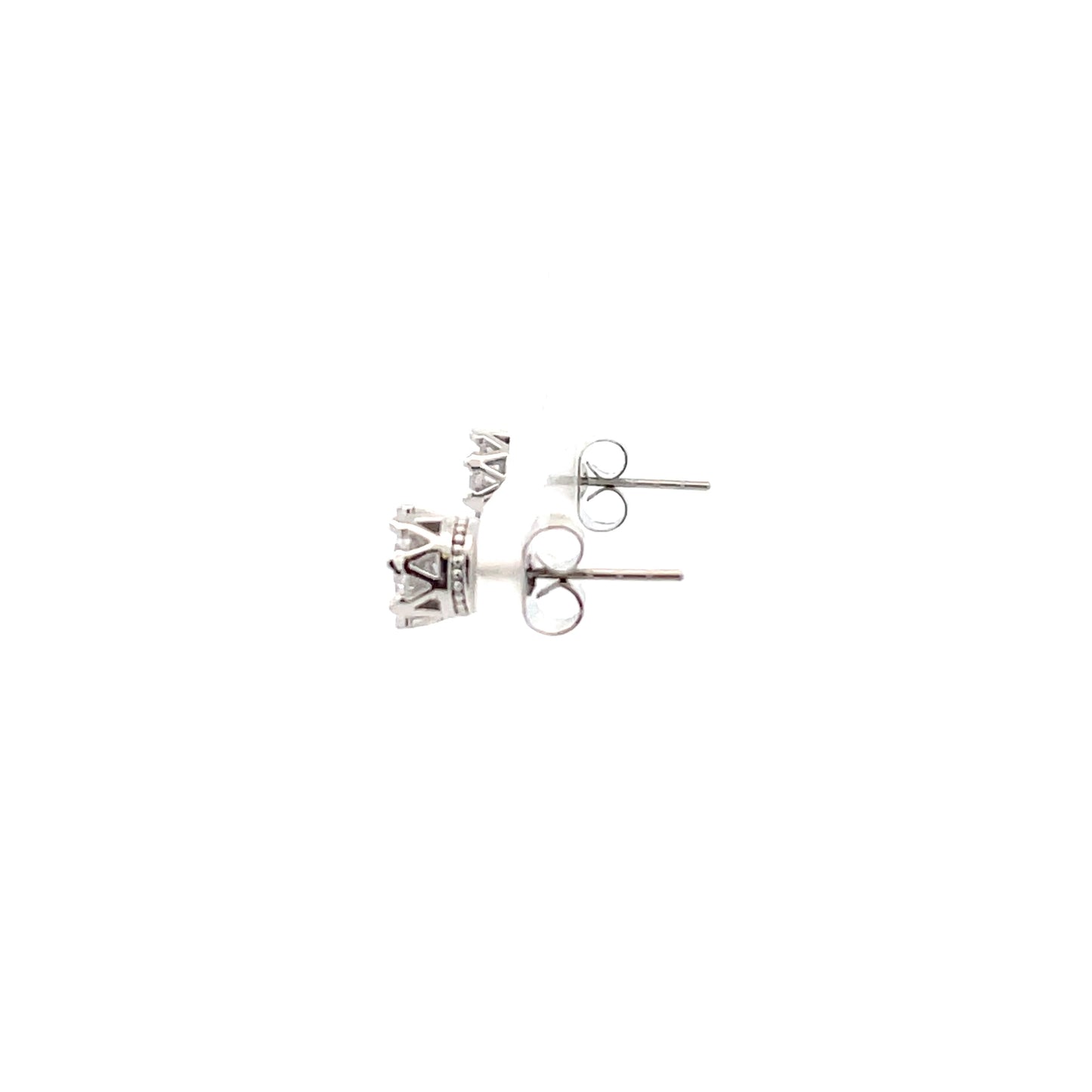 The One Crown CZ Round Earrings - 06