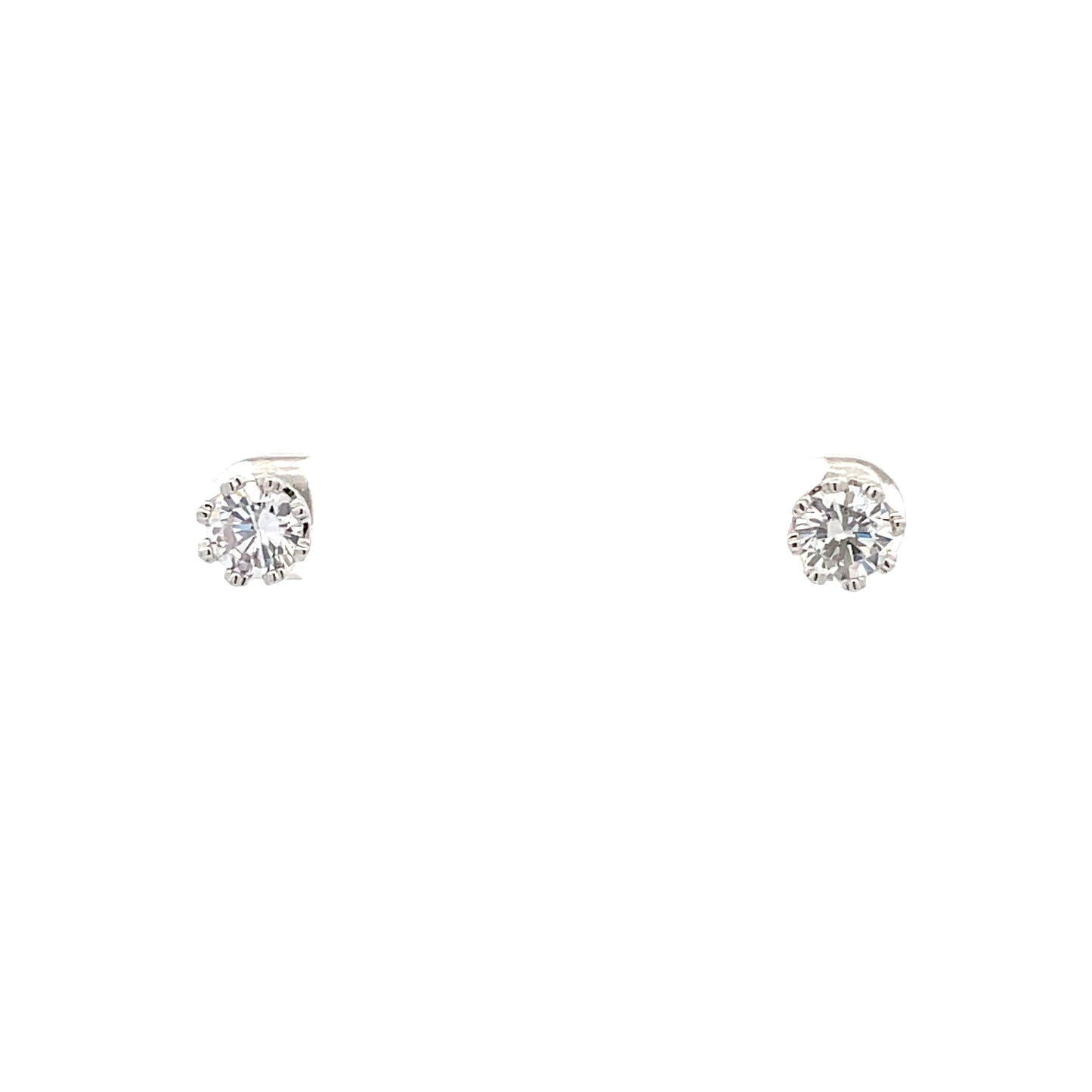 The One Crown CZ Round Earrings - 06