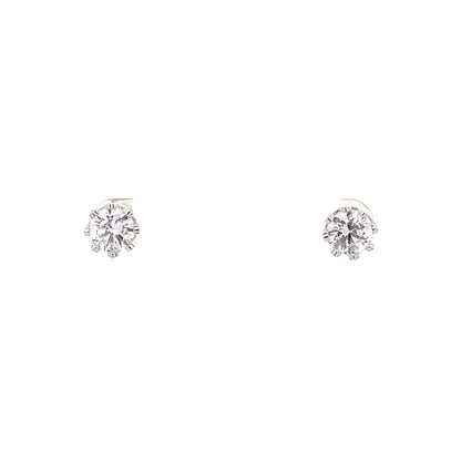 Crown CZ Round Earrings - 07
