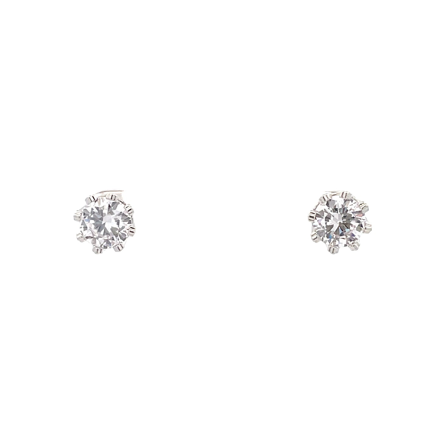 The One Crown CZ Round Earrings - 08