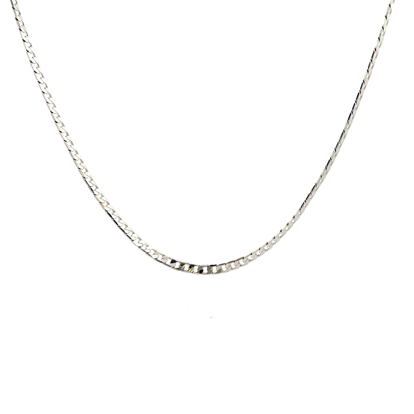 14K Chain Necklace #1 - FLAT CUBAN 24inch 4mm