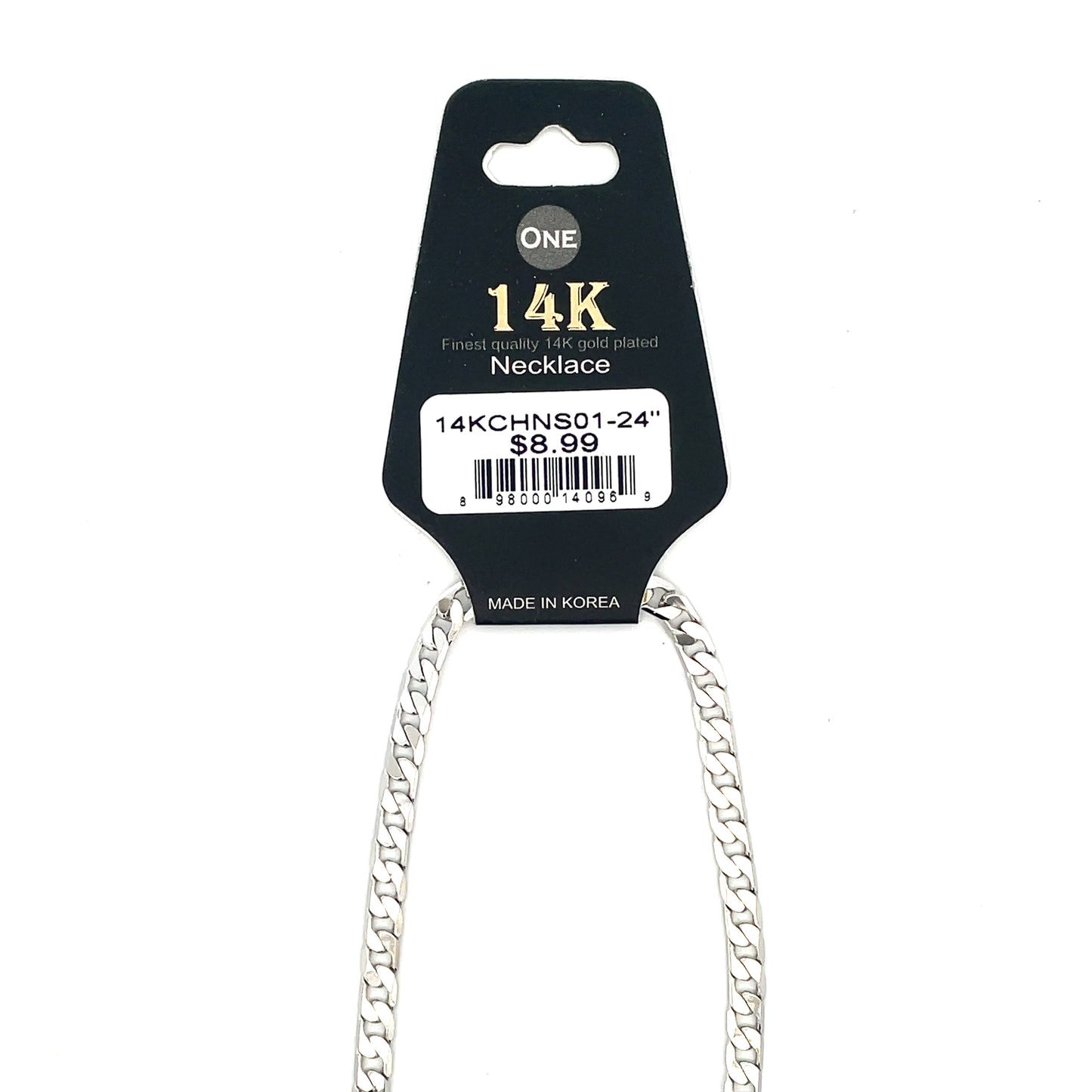 14K Chain Necklace #1 - FLAT CUBAN 24inch 4mm