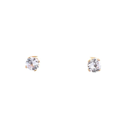 Sterling Silver Round Earrings - 8MM