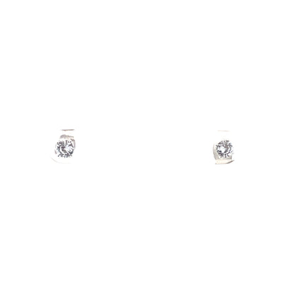 Sterling Silver Round Earrings - 4MM
