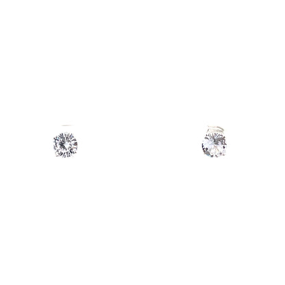 Sterling Silver Round Earrings - 6MM