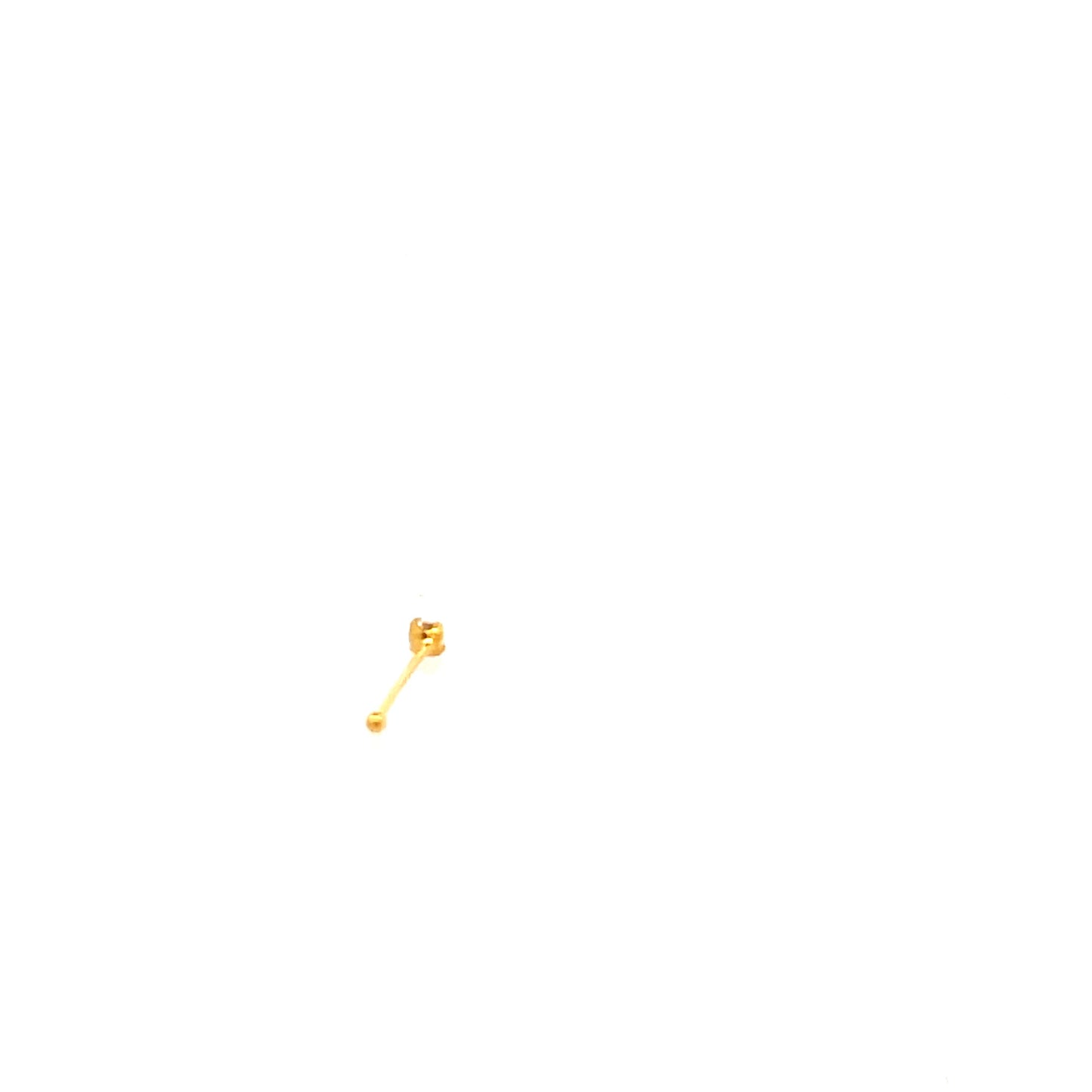 NOSE RING GOLD PIN 01 - 2mm STONE (ball end)