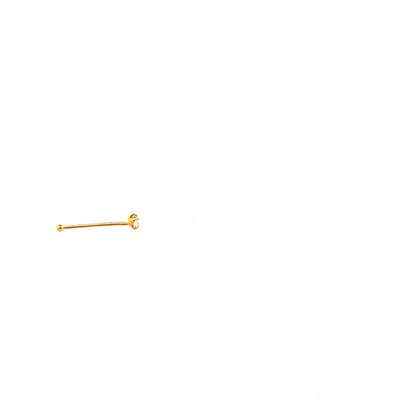 NOSE RING GOLD PIN 01 - 2mm STONE (ball end)