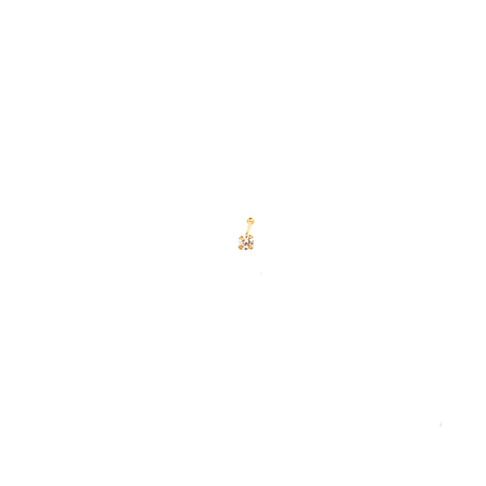 NOSE RING GOLD PIN 01 - 2mm STONE (ball end)