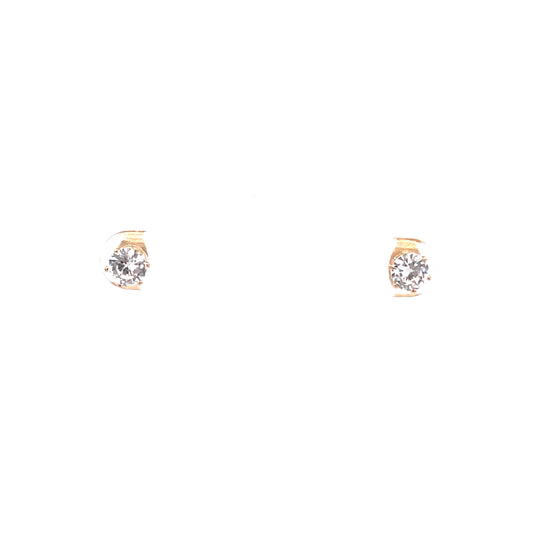 The One Cubic Zirconia Earrings Round - 5MM