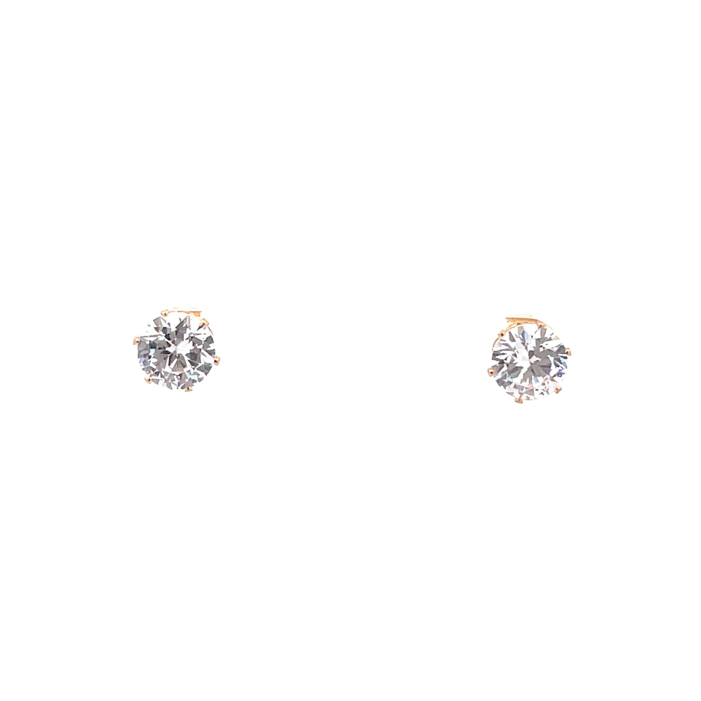 The One Cubic Zirconia Earrings Round - 8MM