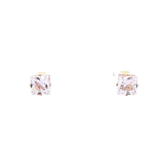 The One Cubic Zirconia Earrings Square - 8MM