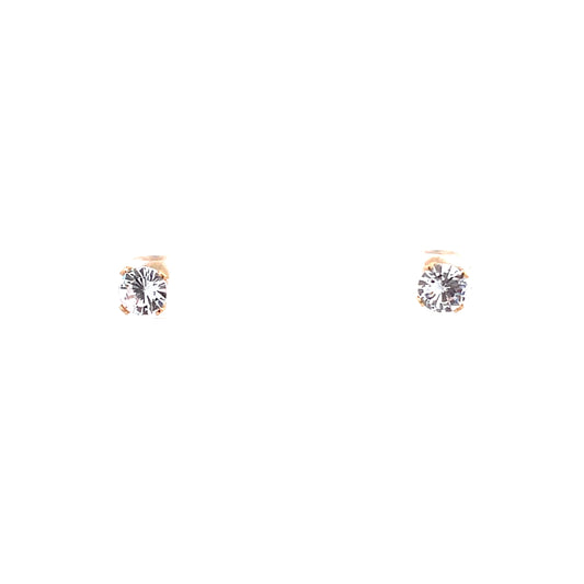 The One Screw Back CZ Round Earrings - 6MM