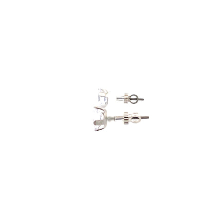Screw Back CZ Round Earrings - 7MM