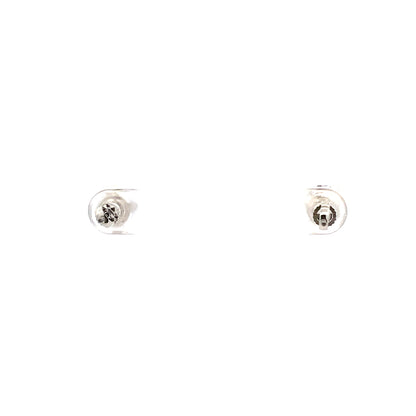 Screw Back CZ Round Earrings - 7MM