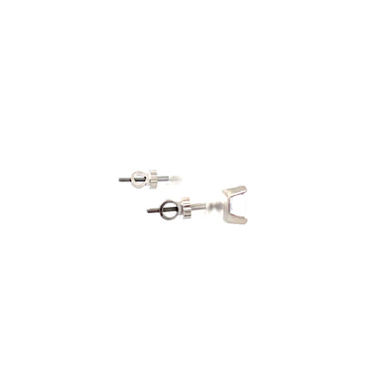 Screw Back CZ Round Earrings - 7MM