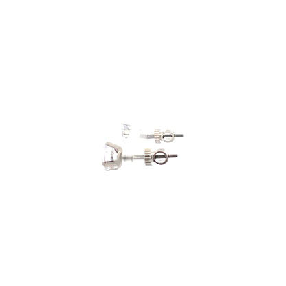 Screw Back CZ Round Earrings - 6MM