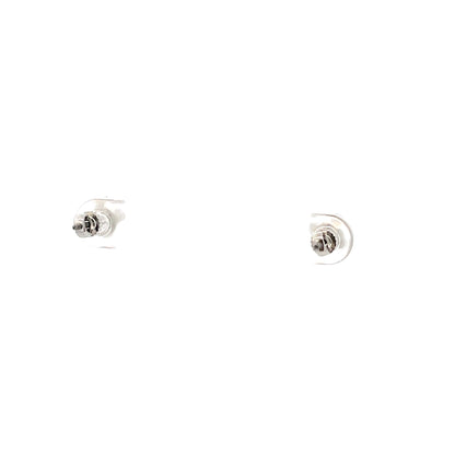 Screw Back CZ Round Earrings - 6MM