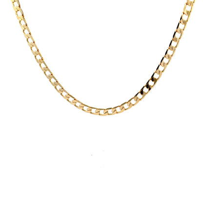 18K Chain Necklace #51 - FLAT CUBAN 24inch 8mm