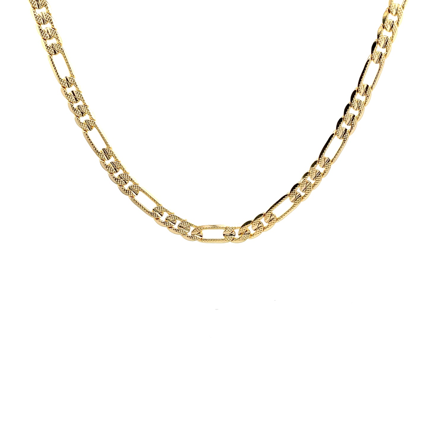 18K Chain Necklace #53 - FROST FIGARO 24inch 8mm