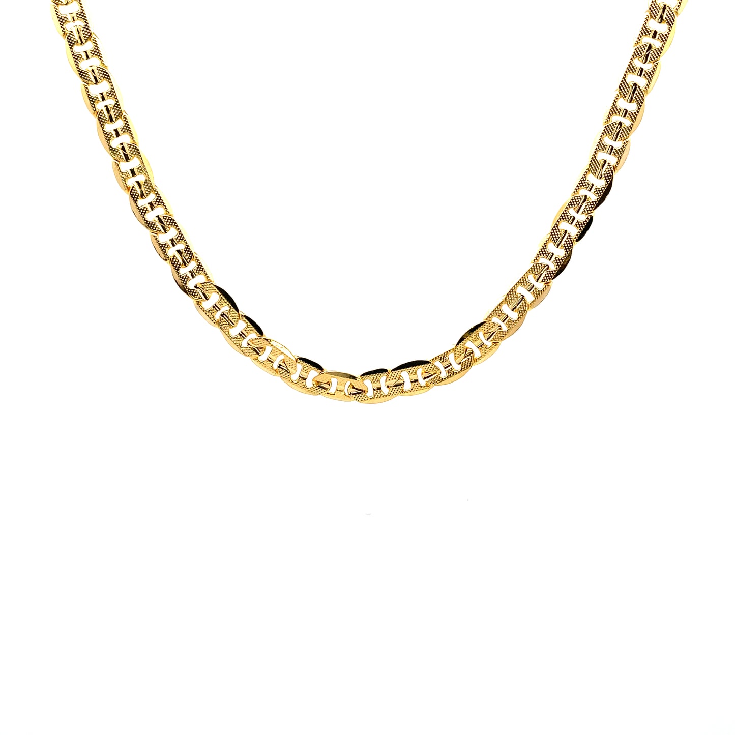 14K Chain Necklace #54 - CONIC FROST MARINER 24inch 8mm