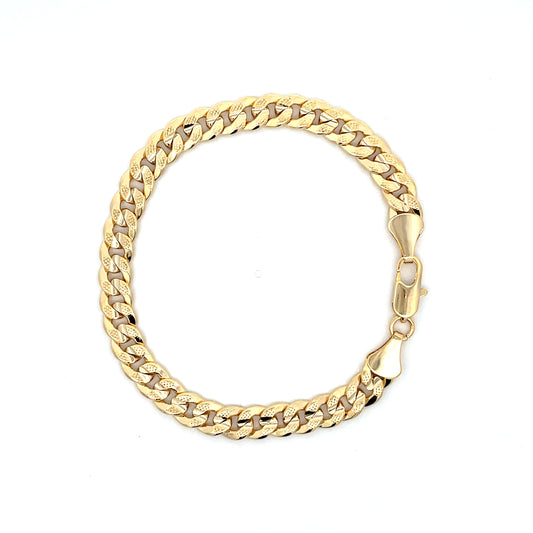 18K Chain Bracelet #58 - FROST CUBAN 8inch 8mm