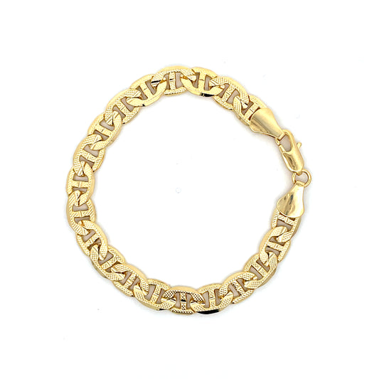 18K Chain Bracelet #60 - CONC FROST MARINER 8inch 8mm