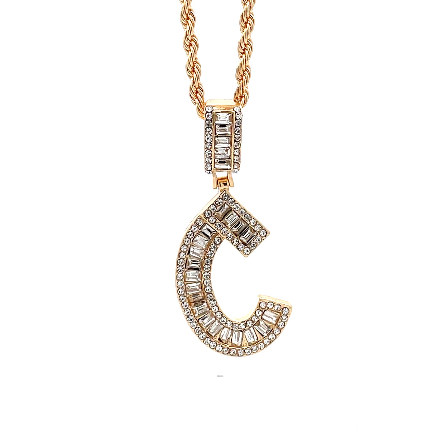 Baguette Initial Necklace - C