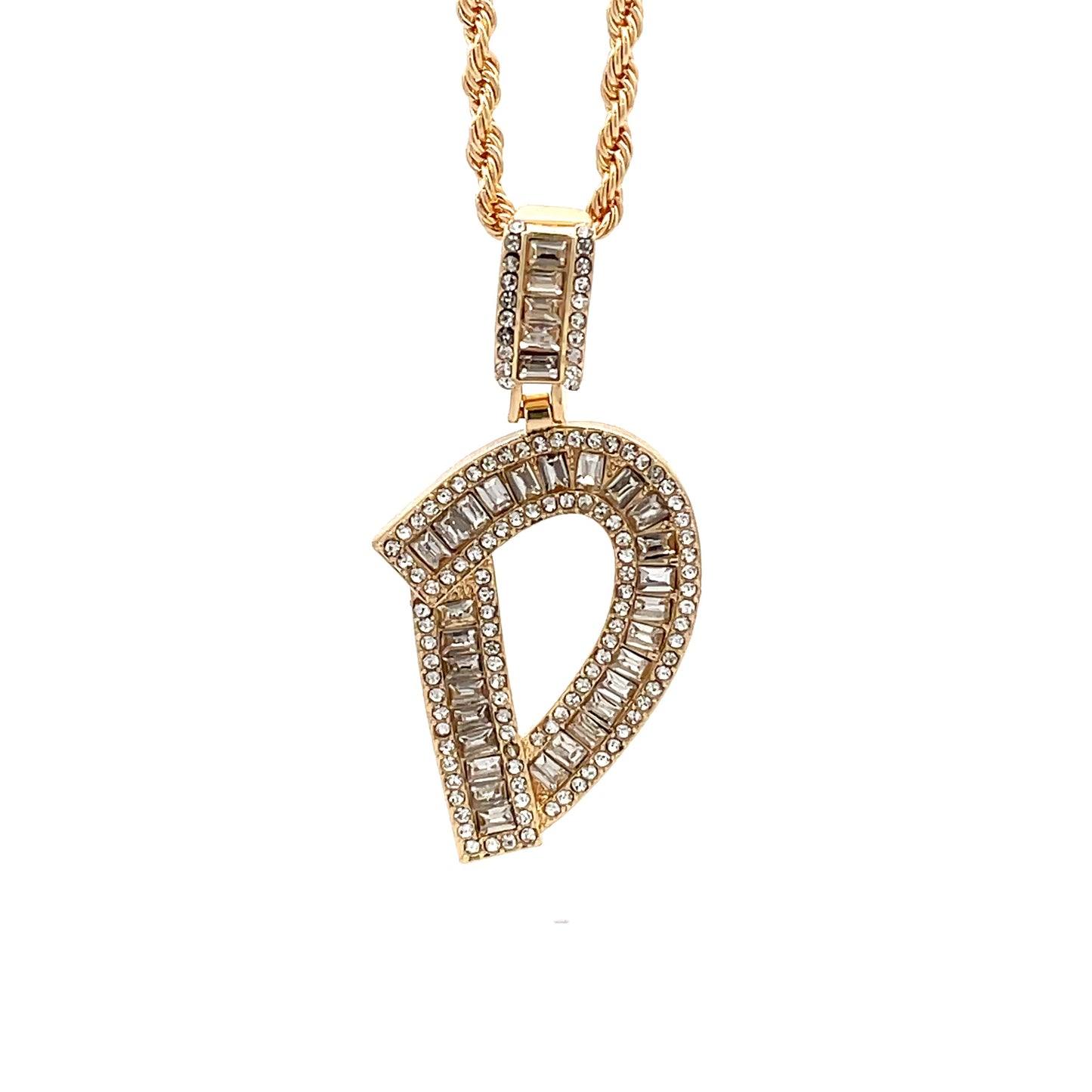 Baguette Initial Necklace - D