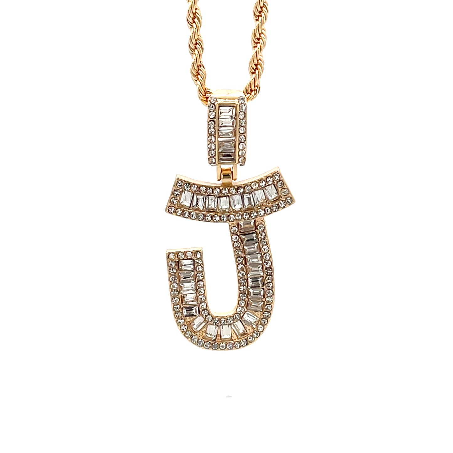 Baguette Initial Necklace - J