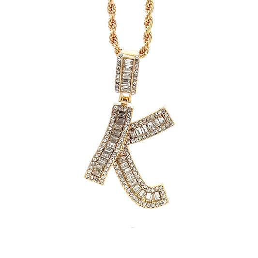 Baguette Initial Necklace - K