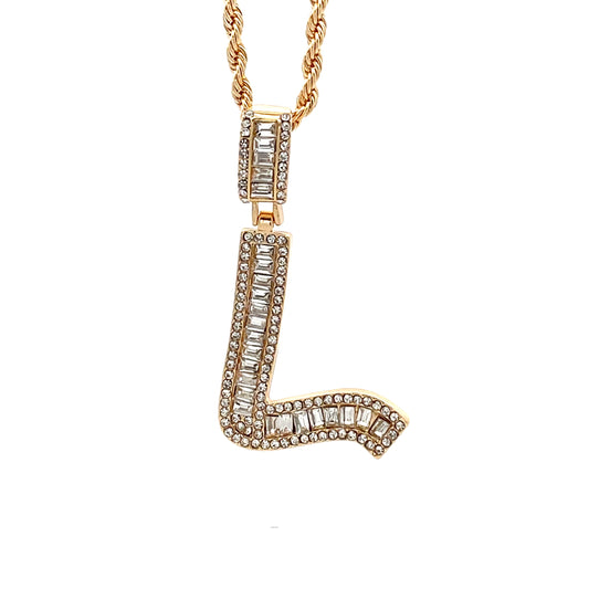 Baguette Initial Necklace - L