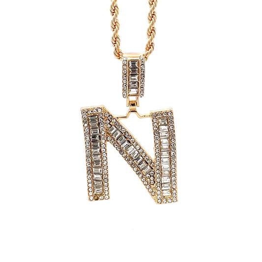 Baguette Initial Necklace - N