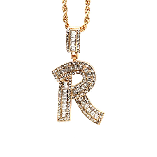 Baguette Initial Necklace - R