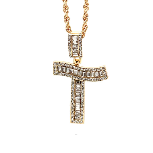 Baguette Initial Necklace - T