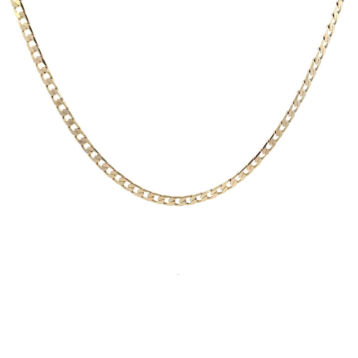 14K Chain Necklace #102 - FLAT CUBAN 18inch 5mm