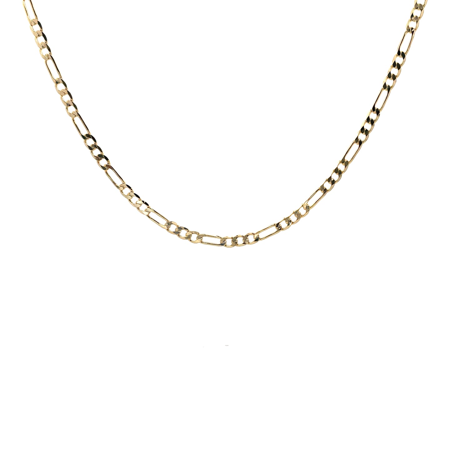 14K Chain Necklace #105 - FLAT FIGARO 18inch 4mm