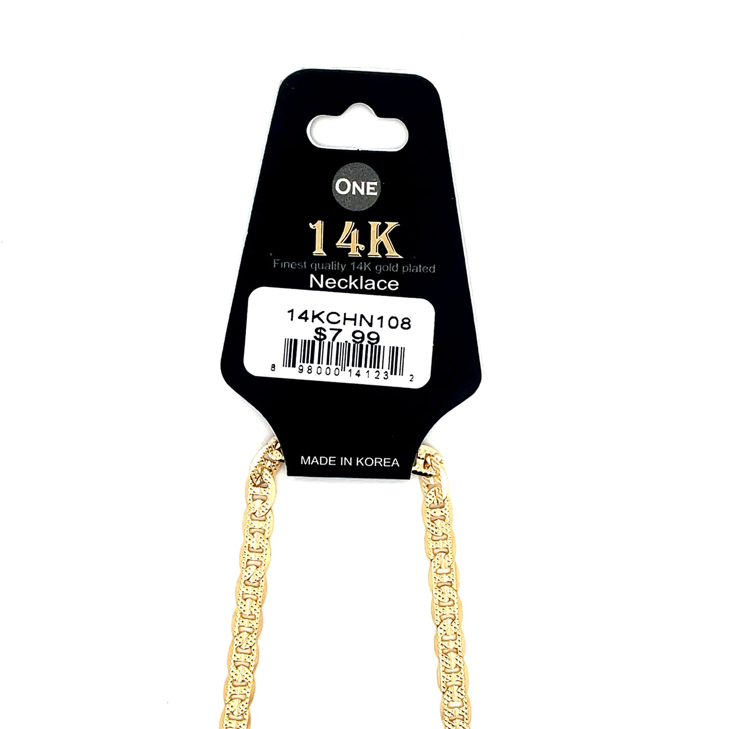 14K Chain Necklace #108 - FROST MARINER 18inch 4mm