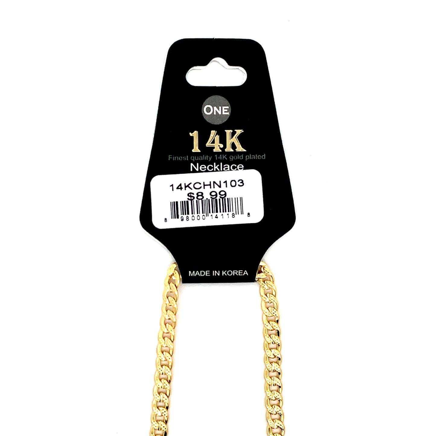 14K Chain Necklace #103 - FROST CUBAN 18inch 4mm