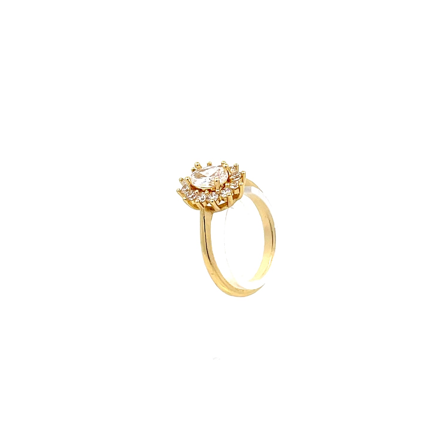 Star Flower Oval-Shaped Fashion Ring - Style 1