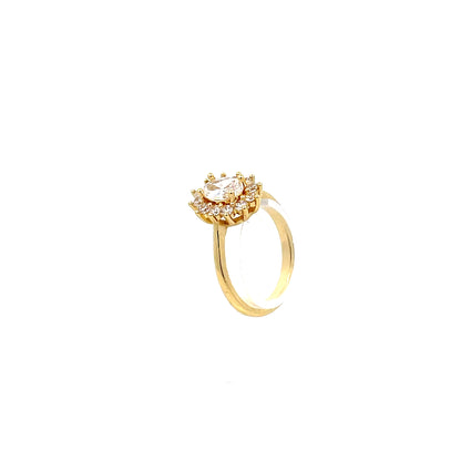 Star Flower Oval-Shaped Fashion Ring - Style 1