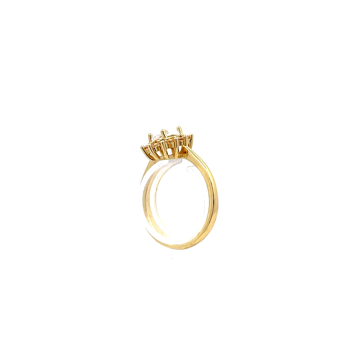 Star Flower Oval-Shaped Fashion Ring - Style 1