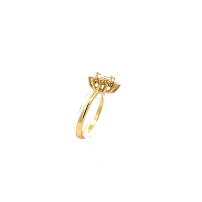 Star Flower Oval-Shaped Fashion Ring - Style 1