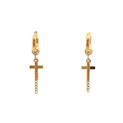 Stainless Steel Huggie Hoop Earrings - Design 01