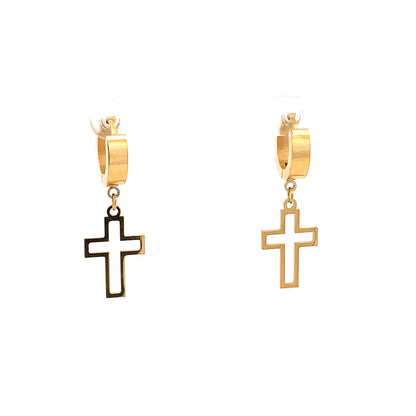 Stainless Steel Huggie Hoop Earrings - Design 03
